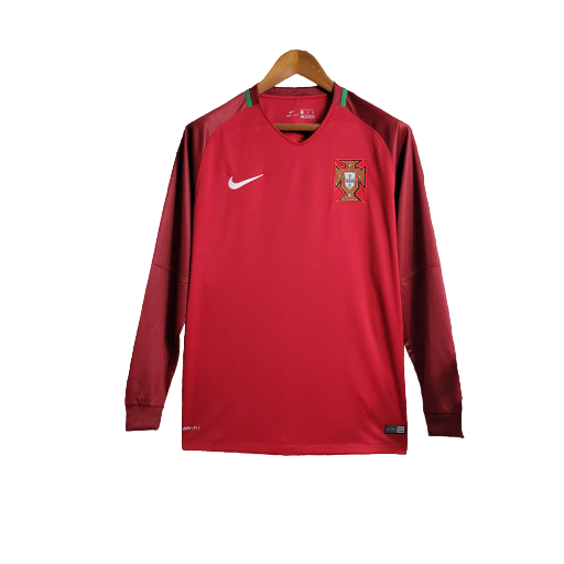 Long Sleeve Portugal Home 2016 Retro Supporter