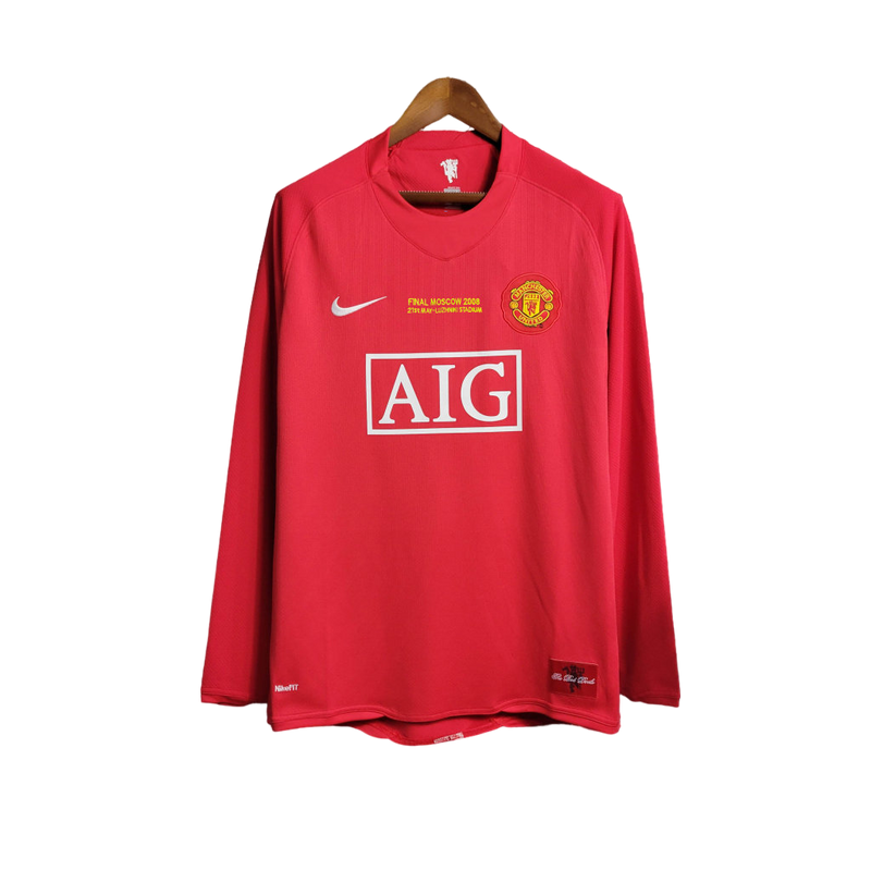 Long Sleeve Manchester United Home 2007/08 Retro Fan