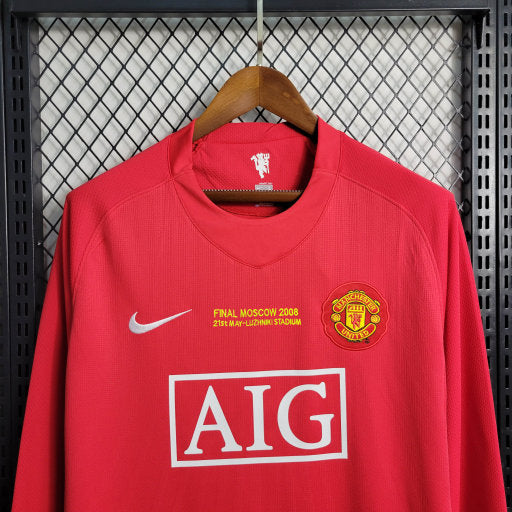 Long Sleeve Manchester United Home 2007/08 Retro Fan