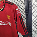 Manchester United Manga Longa Home 2023/24 Infantil