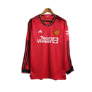 Manga Longa Manchester United Home 2023/24 Torcedor Pronta Entrega