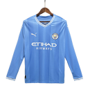 Manga Longa Manchester City Home 2023/24 Torcedor Pronta Entrega