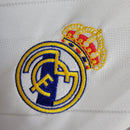 Manga Longa Real Madrid Home 2017/18 Patchs Retro Torcedor